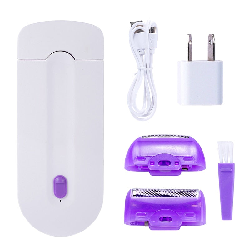 2 In 1 Rechargeable Painless Hair Removal Kit Laser Touch Epilator USB Rechargeable Lady Shaver