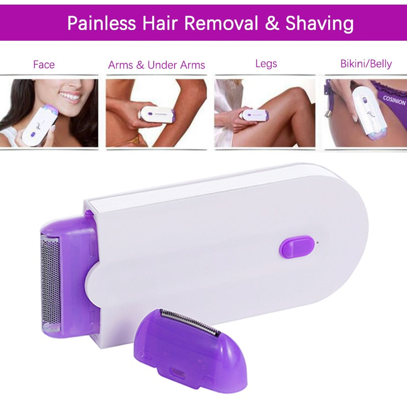 2 In 1 Rechargeable Painless Hair Removal Kit Laser Touch Epilator USB Rechargeable Lady Shaver