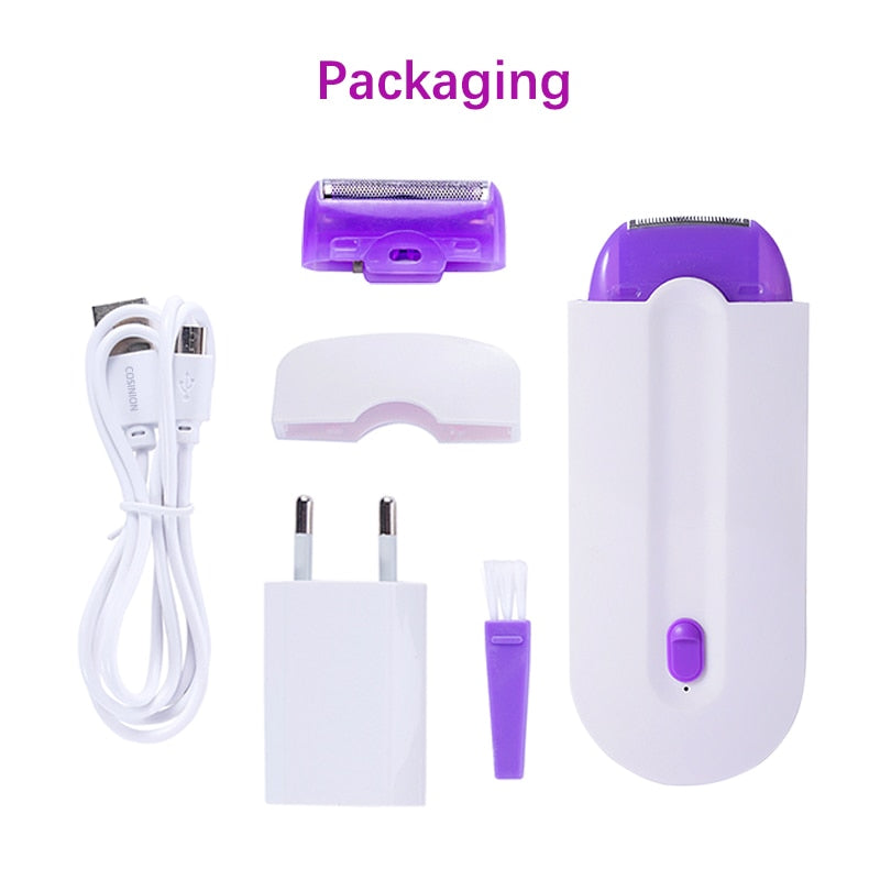 2 In 1 Rechargeable Painless Hair Removal Kit Laser Touch Epilator USB Rechargeable Lady Shaver