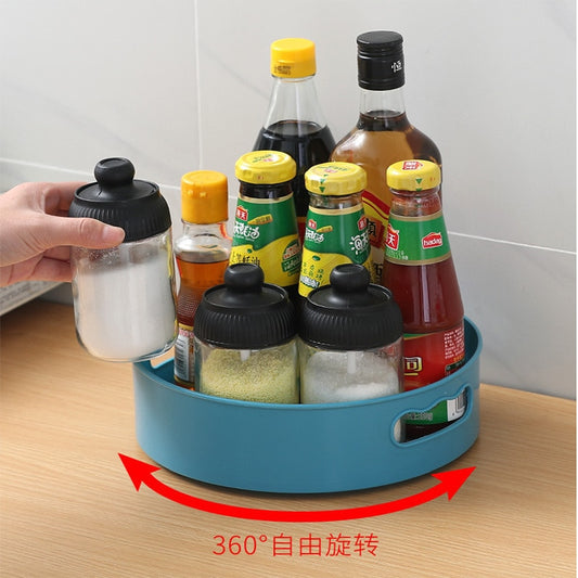 360 Degree Rotation Organizer Cosmetic Storage Containers Multifunctional Turntable Kitchen Round Condiment Spice Rack